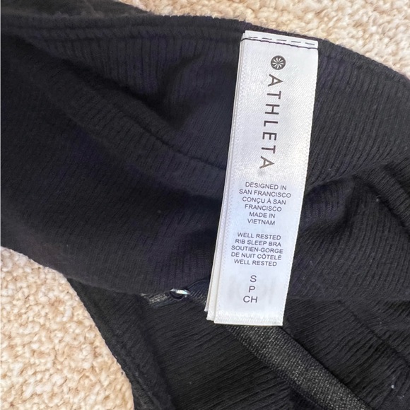 Athleta Black Well Rested Rib Sleep Bra Bralette Small - Picture 4 of 6